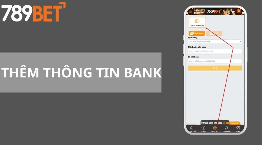 Điền thông tin ngân hàng chuẩn xác để rút tiền